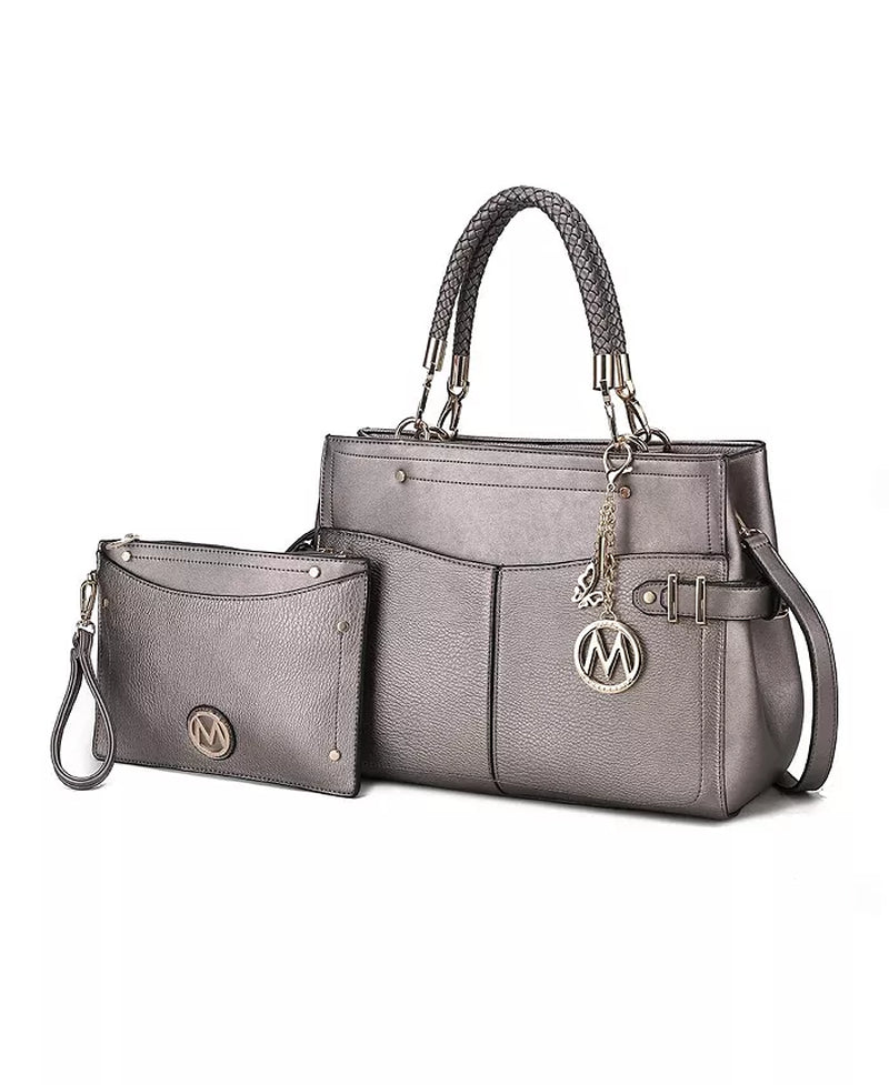 Tenna Satchel Bag with Wristlet by Mia K